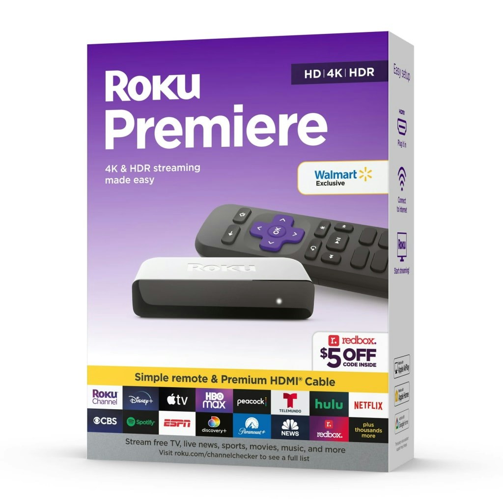 Roku Premiere 4K/HDR Streaming Media Player: $19.97 Roku Premiere 4K/HDR Streaming Media Player: $19.97