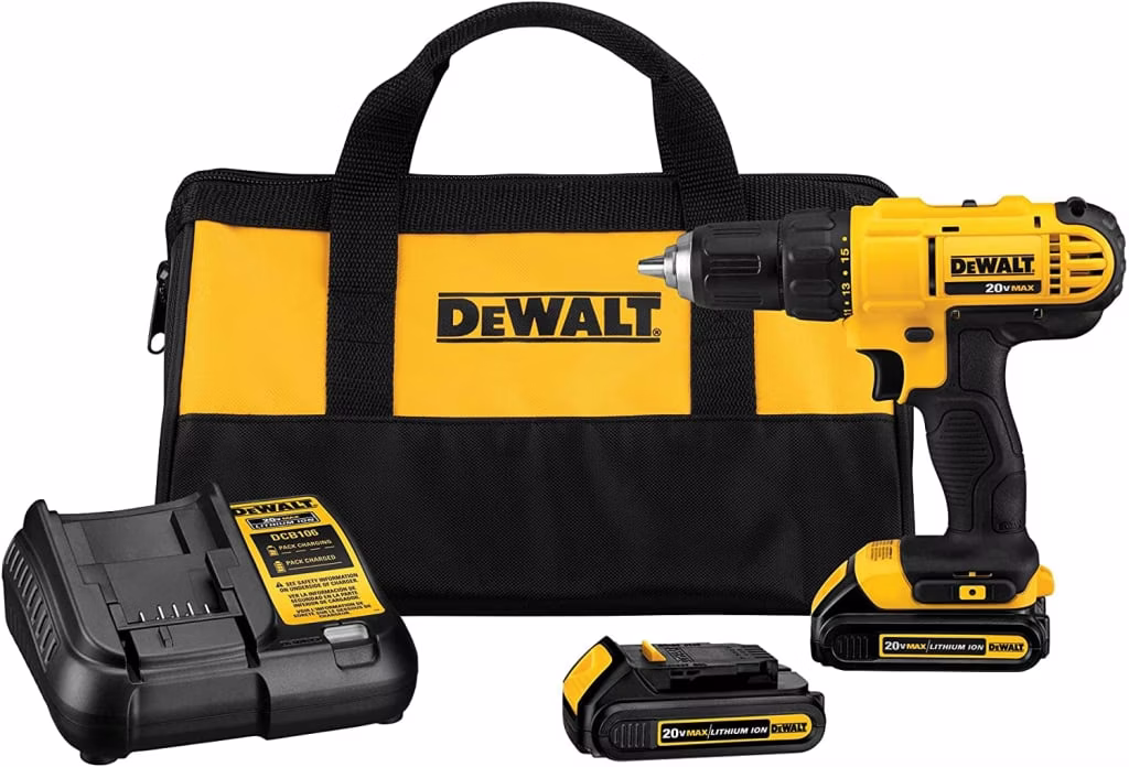 DeWalt 20V Max Cordless Li-Ion 1/2" Compact Drill Driver Kit w/ Battery & Charger: $89