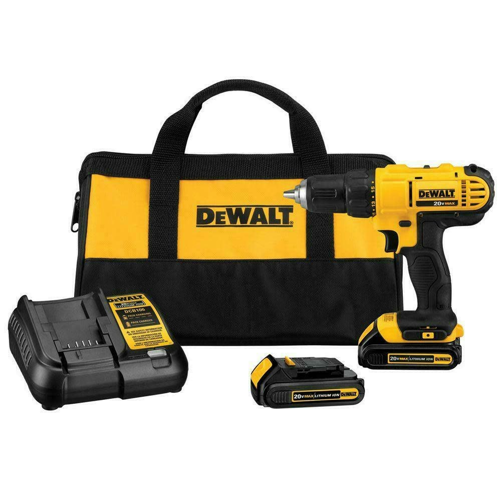 DeWalt 20V Max Cordless Li-Ion 1/2" Compact Drill Driver Kit: $99 DeWalt 20V Max Cordless Li-Ion 1/2" Compact Drill Driver Kit: $99