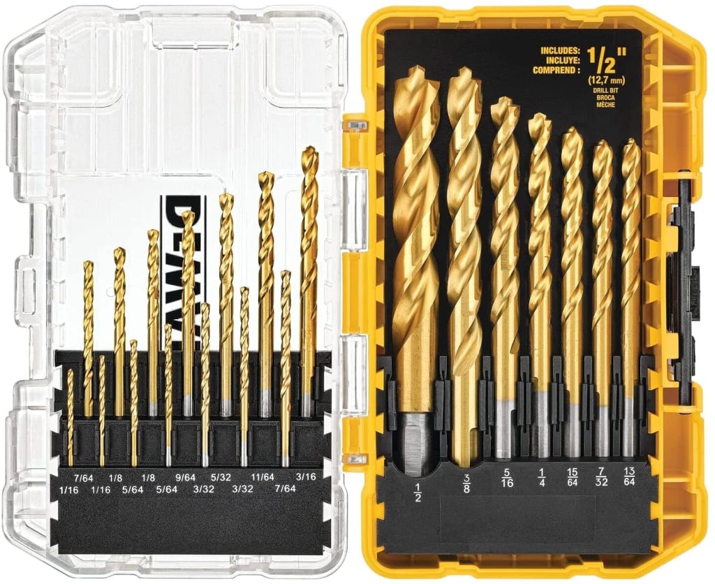 DeWalt 21-Piece Titanium Pilot Point Drill Bit Set: $21