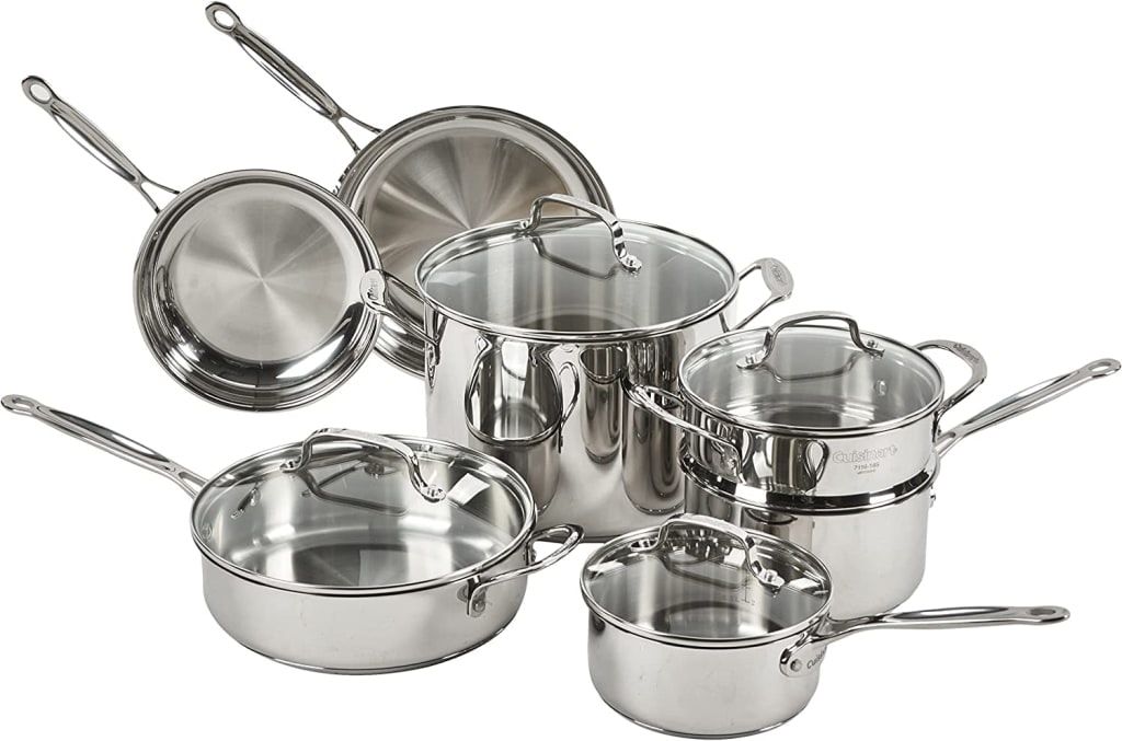 Chef's Classic 11-Piece Stainless Steel Cookware Set: $120 w/ Prime