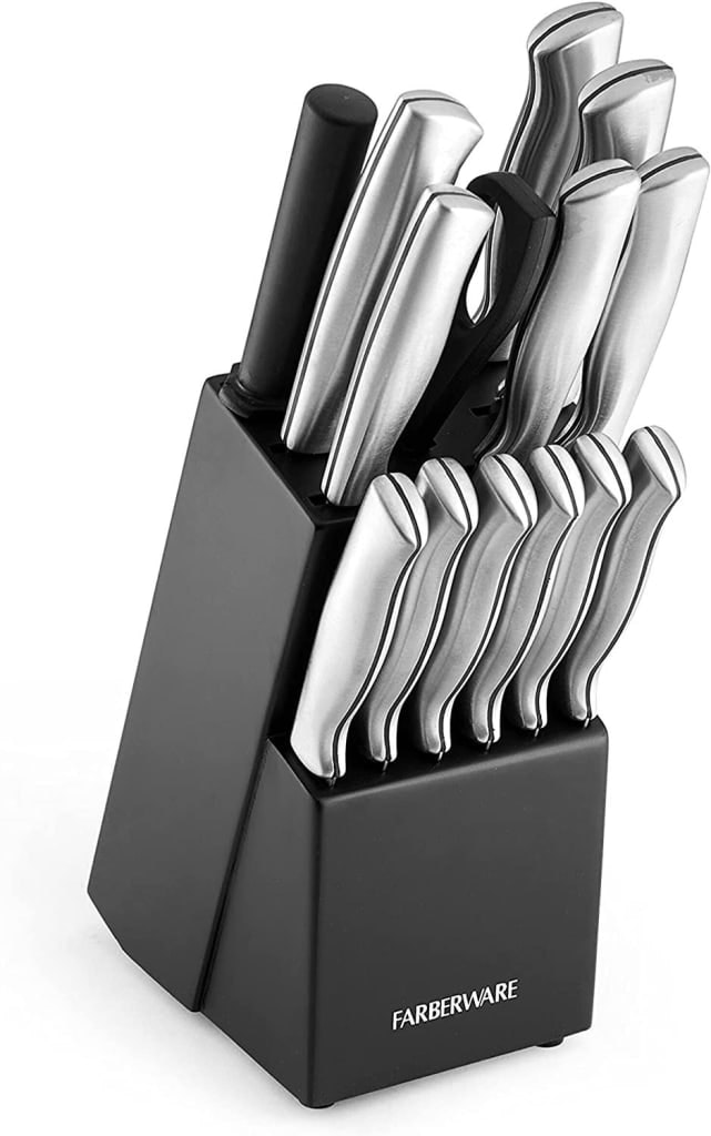 Farberware 15-Piece Stainless Steel Knife Block Set: $21.69