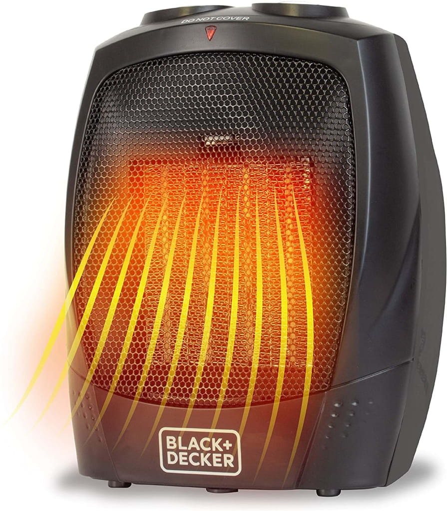 Black + Decker 1,500W Portable Space Heater: $21.99