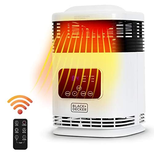 Black + Decker 360 Surround Electronic Indoor Space Heater With Digital Display and Remote Control: $45