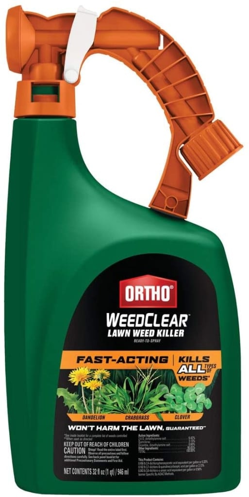 Ortho WeedClear Lawn Weed Killer 32-oz. Ready to Spray Bottle: $9.50