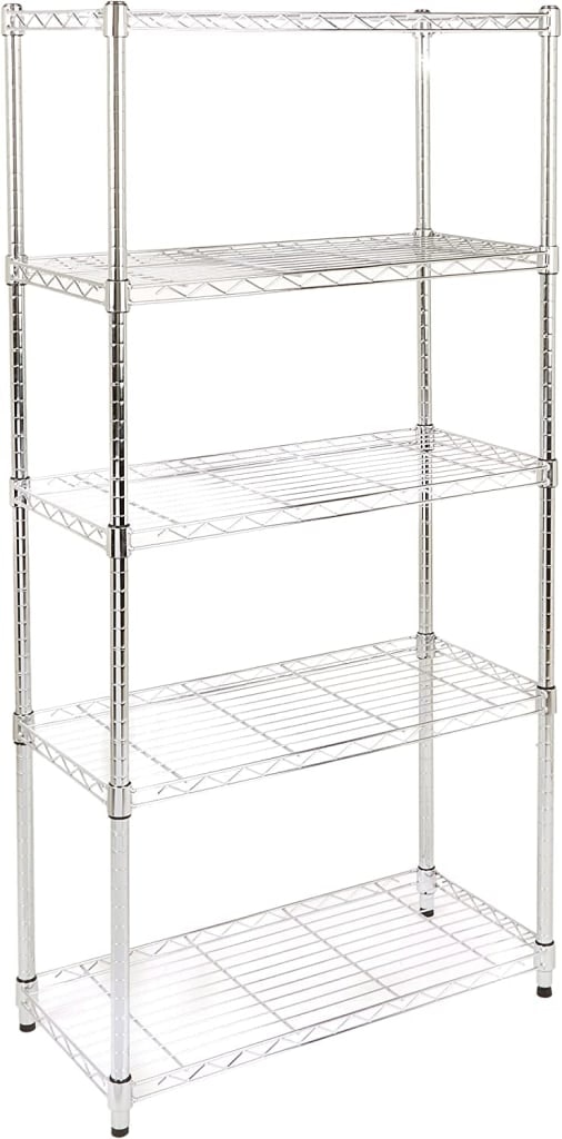 Amazon Basics 5-Shelf Adjustable Steel Shelving Unit: $46 w/ Prime