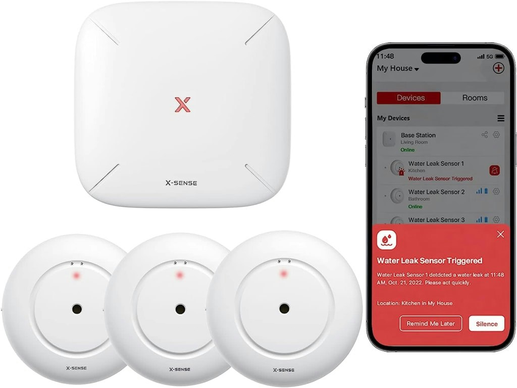 X-Sense Smart Water Leak Detector: $38 X-Sense Smart Water Leak Detector: $38
