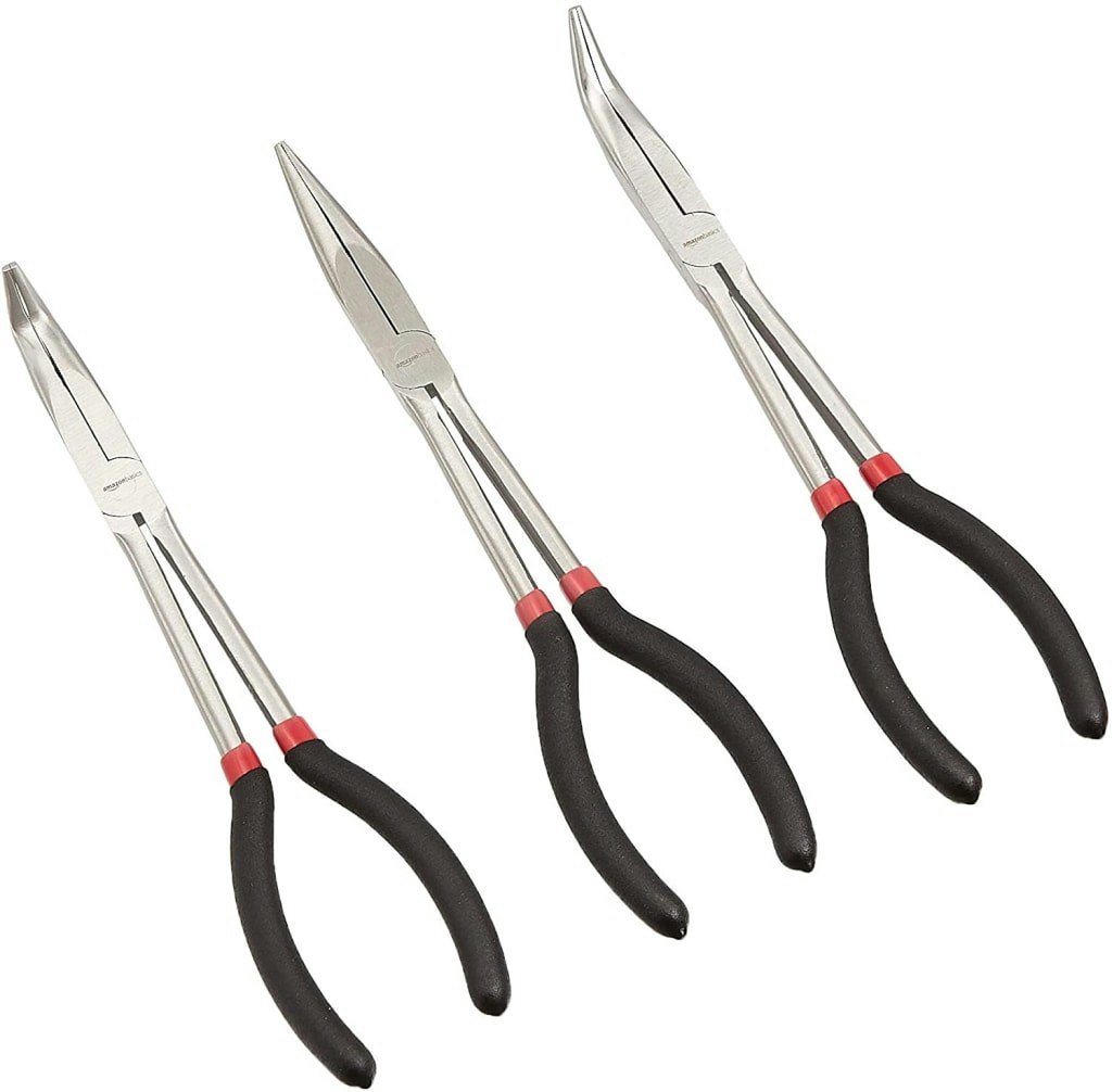Amazon Basics 3-Piece Long Reach Pliers Set: $12 Amazon Basics 3-Piece Long Reach Pliers Set: $12