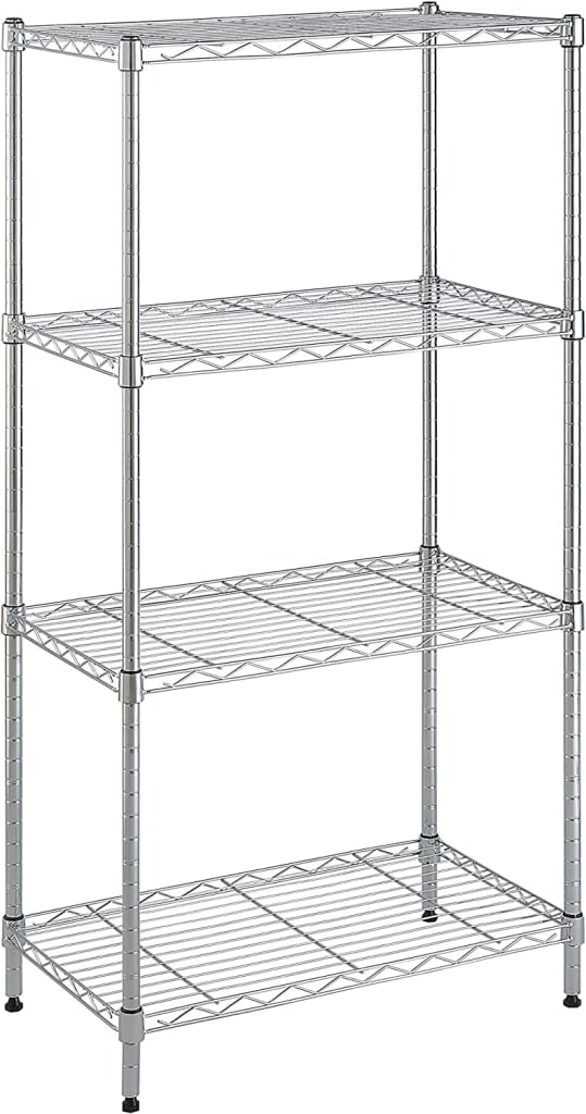 Amazon Basics 4-Shelf Adjustable Storage Shelving Unit: $36