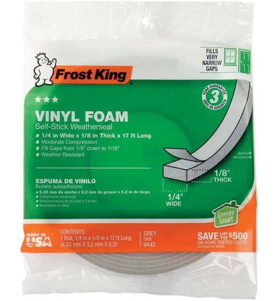 Frost King 17-Foot Vinyl Foam Tape for Sealing Windows and Doors: $1 Frost King 17-Foot Vinyl Foam Tape for Sealing Windows and Doors: $1