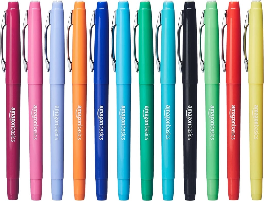 Amazon Basics Felt Tip Marker Pen 12-Pack: $4.32 w/ Subscribe & Save