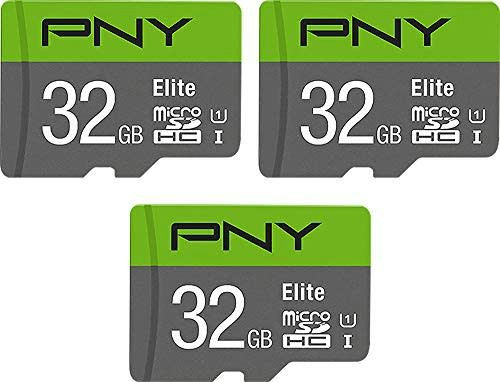 PNY 32GB Elite Class 10 U1 MicroSDHC Flash Memory Card 3-Pack: $18