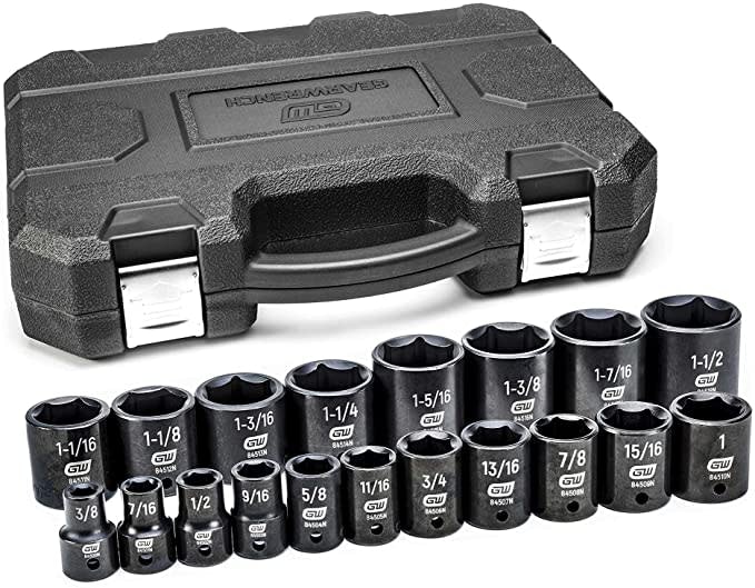 GearWrench 19-Piece 1/2" Drive 6 Pt. Standard Impact Socket Set: $48