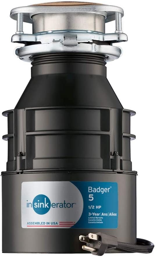 Badger 5 1/2HP Continuous Feed Garbage Disposal w/ Cord: $100 Badger 5 1/2HP Continuous Feed Garbage Disposal w/ Cord: $100