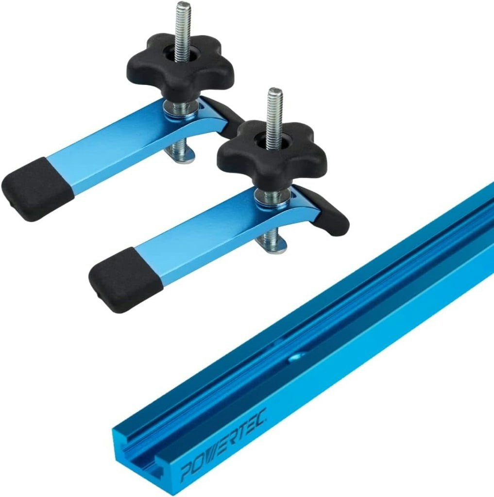 Powertec 48" Universal T-Track with 2 Hold-Down Clamps: $25 Powertec 48" Universal T-Track with 2 Hold-Down Clamps: $25