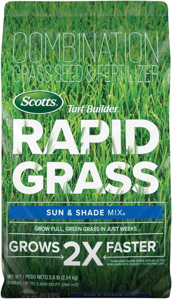 Scotts Turf Builder Rapid Grass Sun & Shade Mix Seed and Fertilizer 5.6-lb Bag: $24