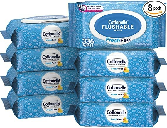 Cottonelle Fresh Feel Flushable Wet Wipes 8-Pack: $9 w/ Prime