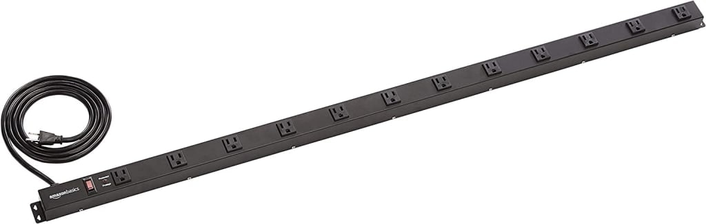 Amazon Basics 4-Ft. 12-Outlet Metal Surge Protector Power Strip: $17 w/ Prime Amazon Basics 4-Ft. 12-Outlet Metal Surge Protector Power Strip: $17 w/ Prime
