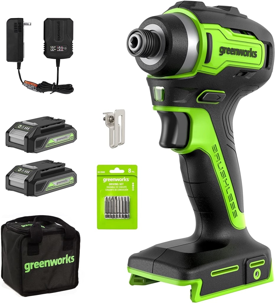Greenworks 24V Cordless Impact Driver Kit: $52
