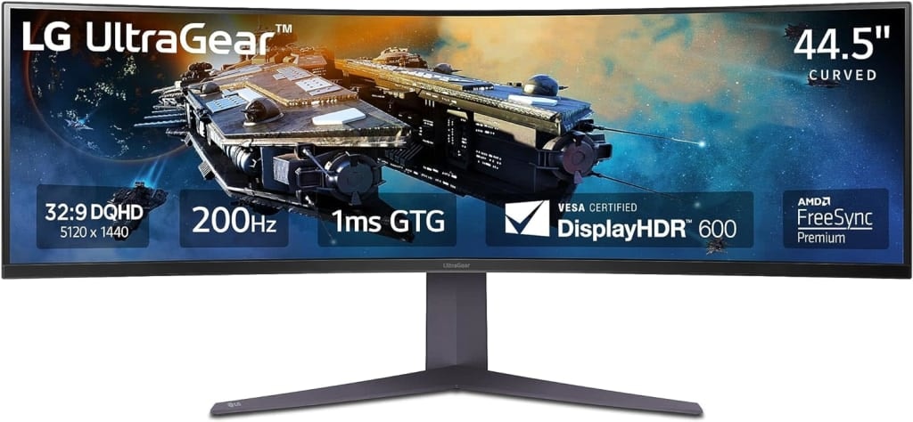 LG UltraGear 45" 5120x1440 200Hz IPS FreeSync LED Curved Gaming Monitor: $550