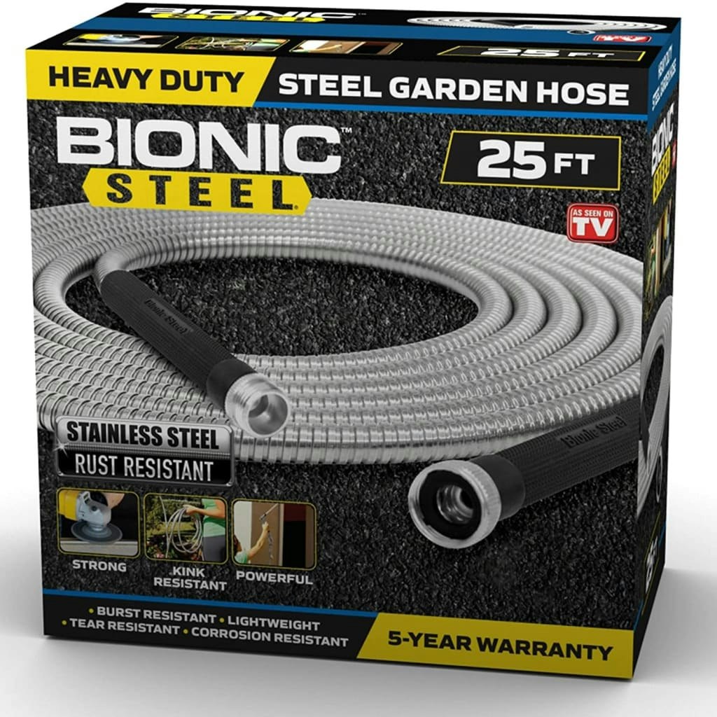 Bionic Steel 25-Foot Heavy-Duty Stainless Steel Garden Hose: $19.48