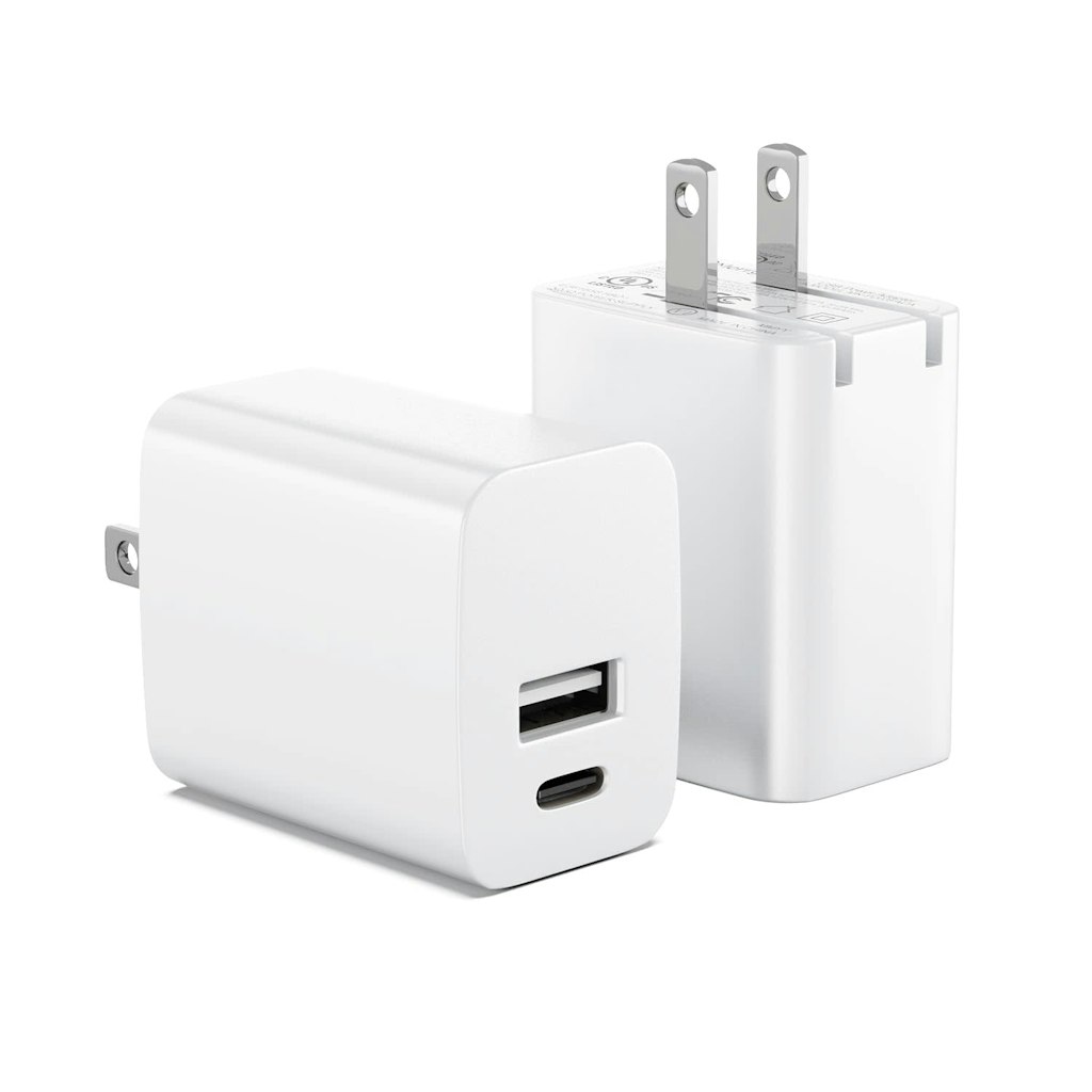 20W USB-C Dual Port Wall Charger 2-Pack: $6.99