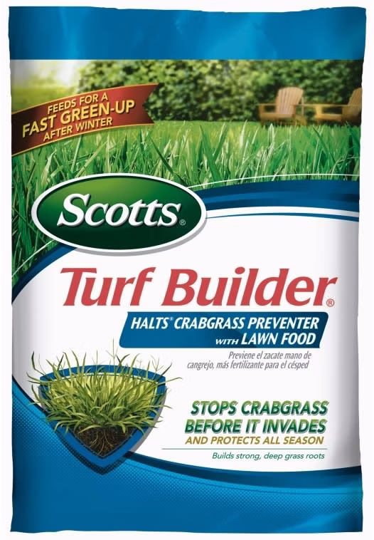 Scotts Turf Builder Halts 30-0-4 Crabgrass Preventer Lawn Fertilizer: $15