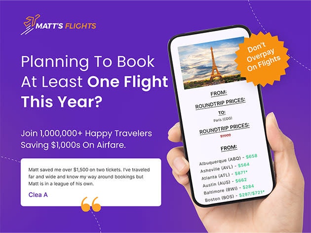 Matt's Flights Premium Plan Lifetime Subscription: $80 Matt's Flights Premium Plan Lifetime Subscription: $80