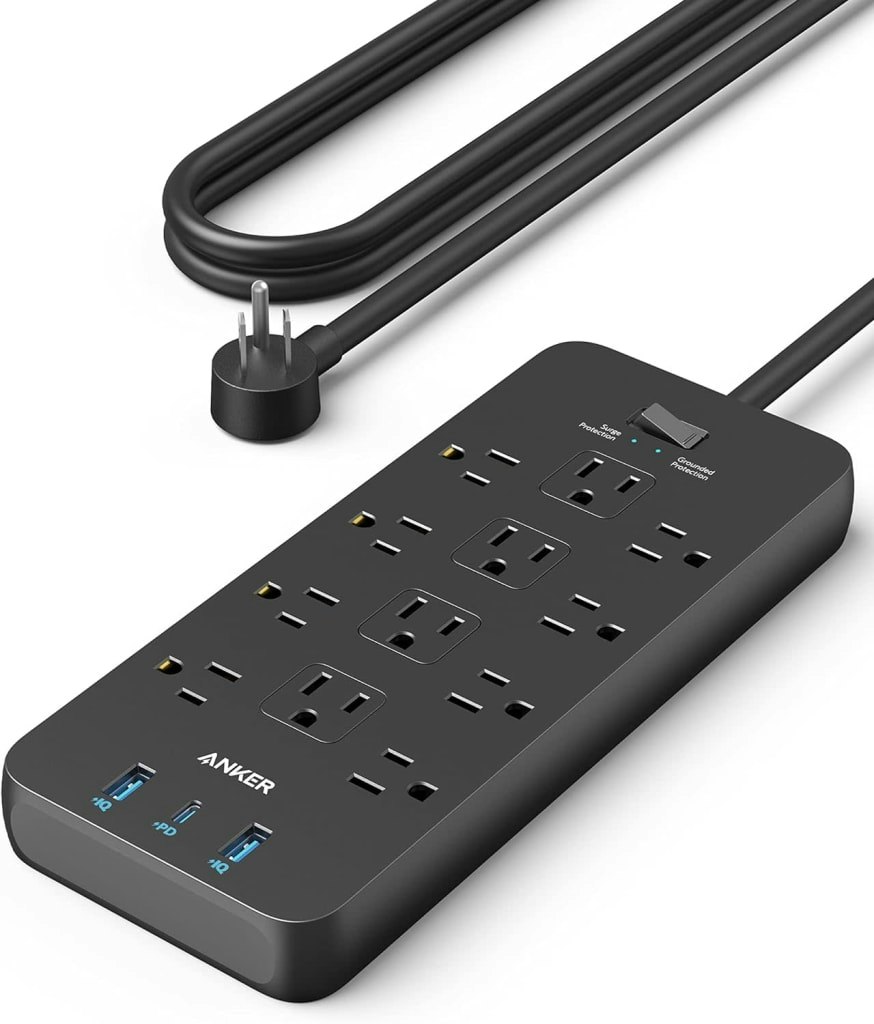 Anker 12-Outlet Power Strip Surge Protector w/ USB: $30