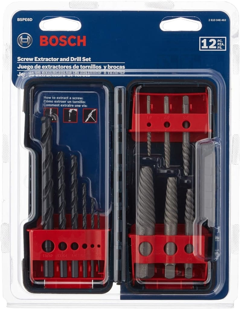 Bosch 12-Piece High-Carbon Steel Screw Extractor & Black Oxide Drill Bits Set: $24
