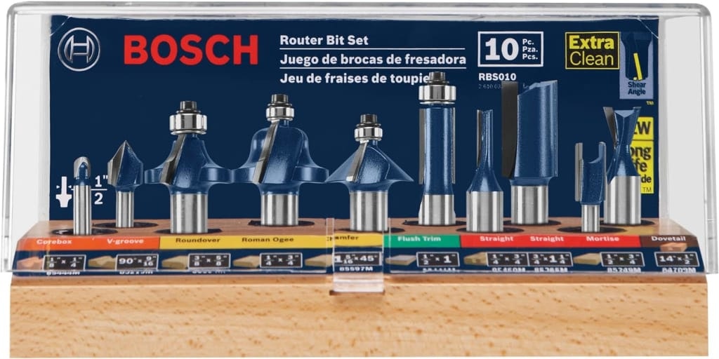 Bosch 10-Piece All-Purpose Router Bit Set: $99.99 Bosch 10-Piece All-Purpose Router Bit Set: $99.99