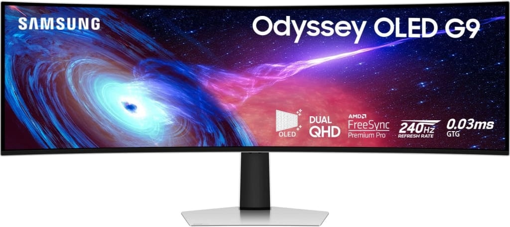 Samsung Odyssey G93SC Series 49" FreeSync OLED Curved Gaming Monitor: $855