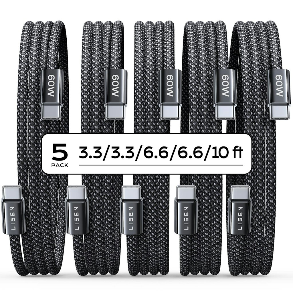 Lisen USB Type-C Cable 5-Pack: $7.47 Lisen USB Type-C Cable 5-Pack: $7.47