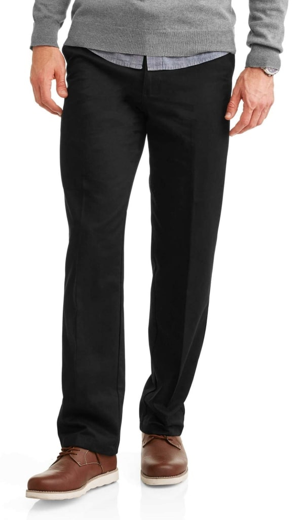 George Men's Wrinkle Resistant Flat Front Twill Pants: $12.98