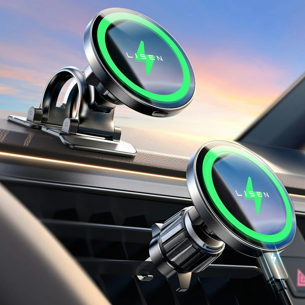 Lisen Magnetic Car Mount Charger: $15
