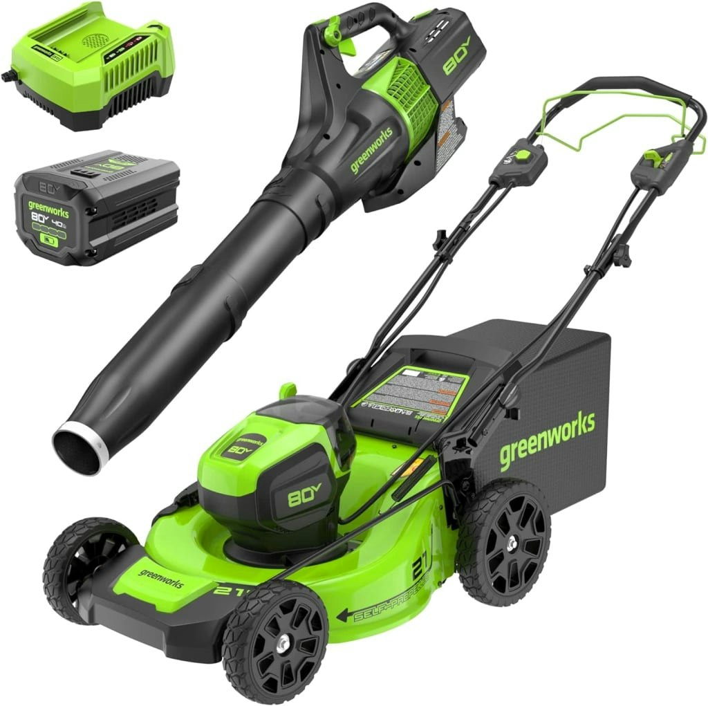 Greenworks 80V 21" Cordless Electric Lawn Mower w/ Leaf Blower: $599.99