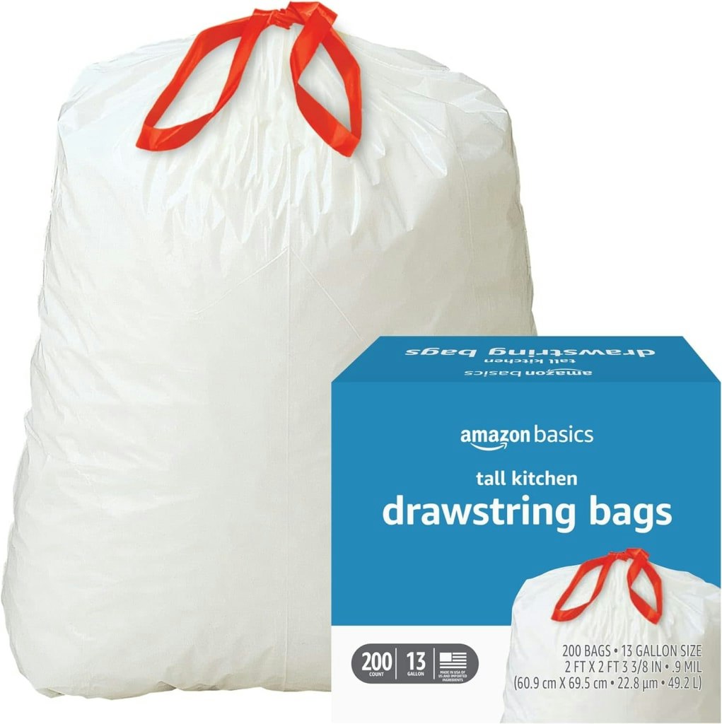 Amazon Basics Tall Kitchen 13-Gallon Trash Bag 200-Count: $17 w/ Sub & Save