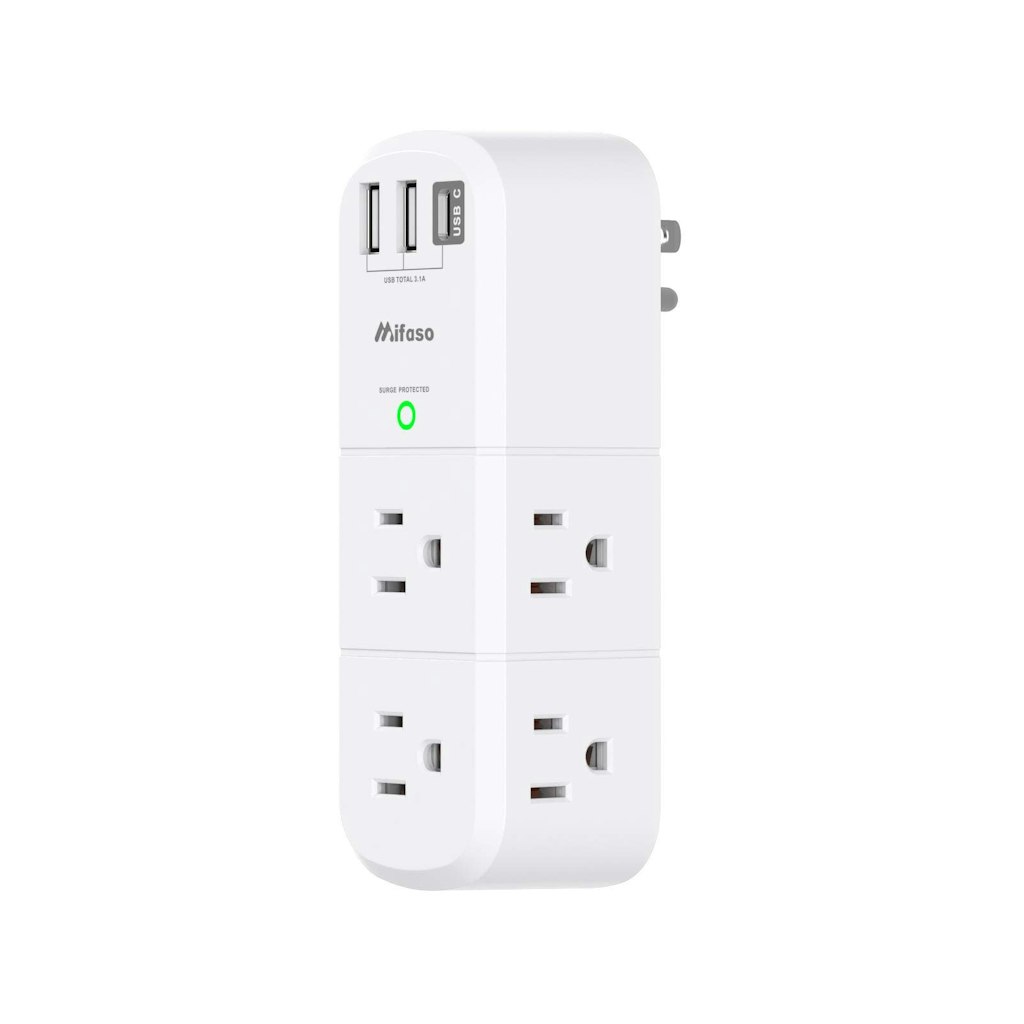 Mifaso USB Outlet Extender Surge Protector: $7