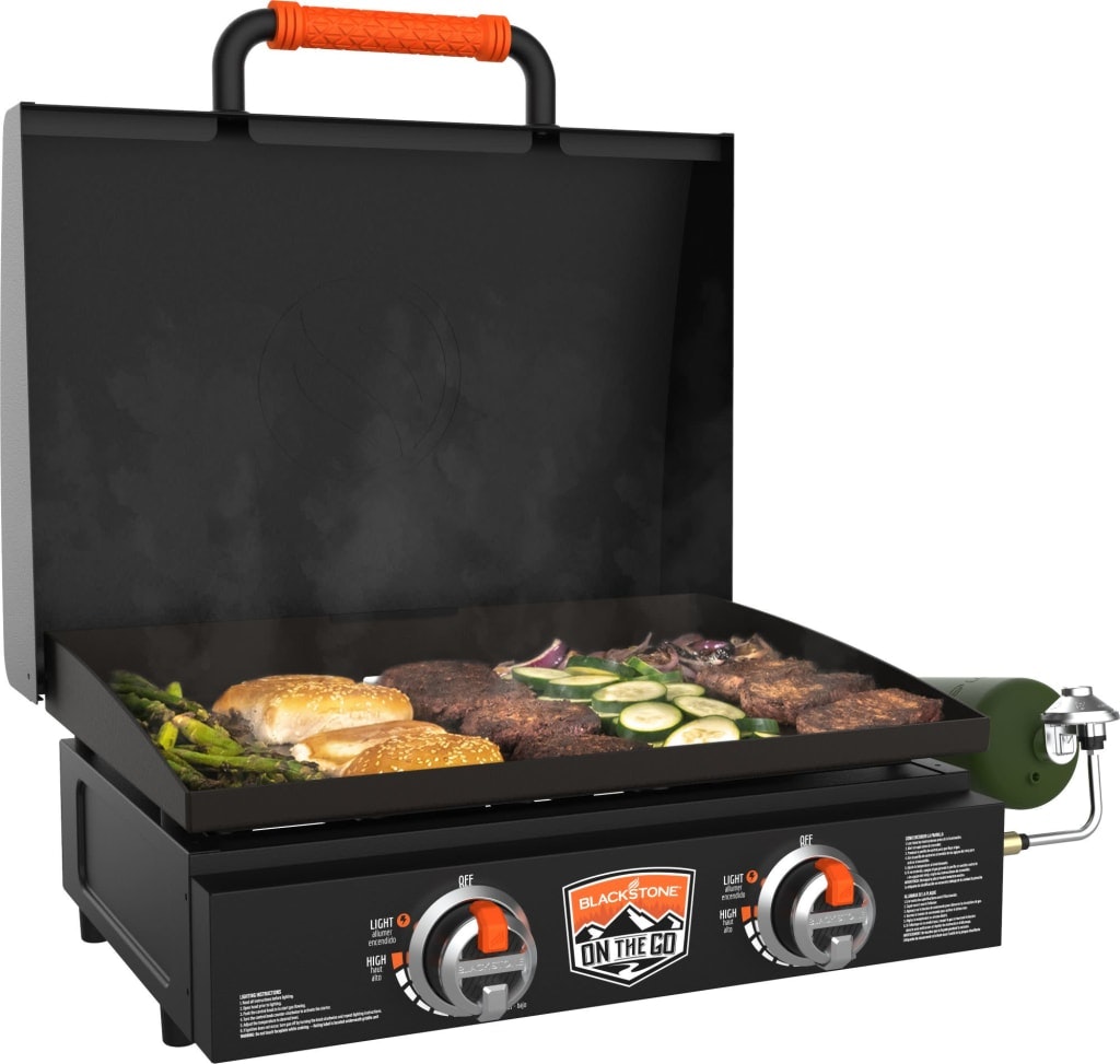 Blackstone 22" Stainless Steel Portable Gas Griddle with Hood: $173