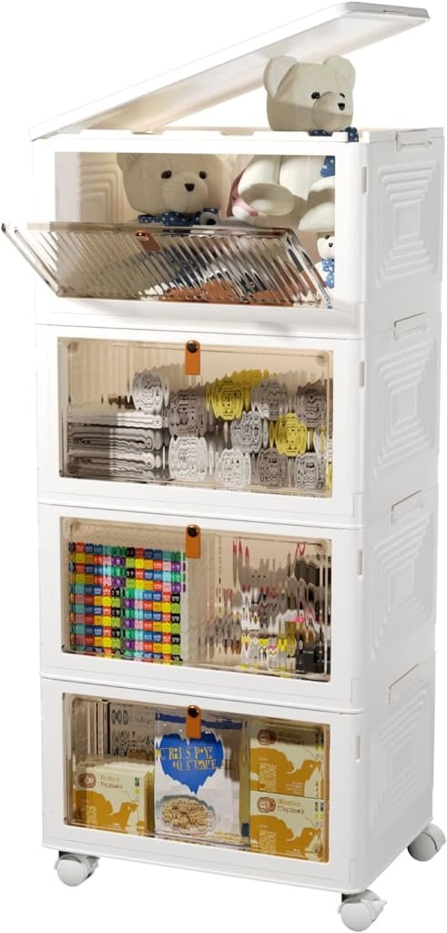 23-Quart 4-Tier Plastic Stackable Storage Bins Organizer: $28 23-Quart 4-Tier Plastic Stackable Storage Bins Organizer: $28