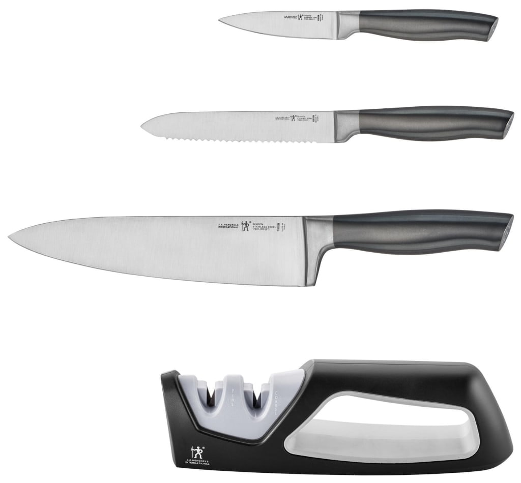 J.A. Henckels Graphite 4-Piece Knife Starter Set: $30 J.A. Henckels Graphite 4-Piece Knife Starter Set: $30