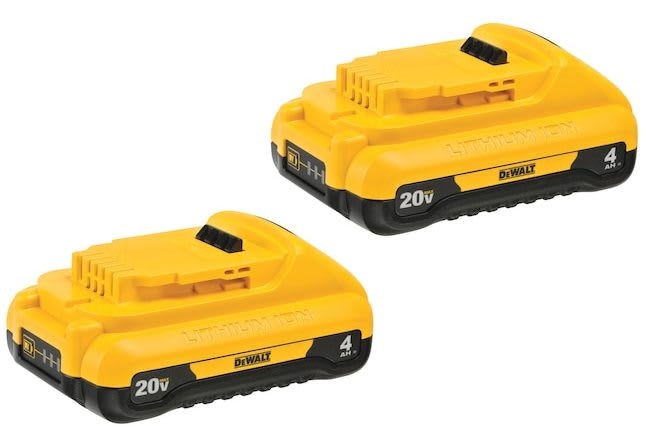 DeWalt 20V MAX 4Ah Lithium Ion Battery 2-Pack: $79