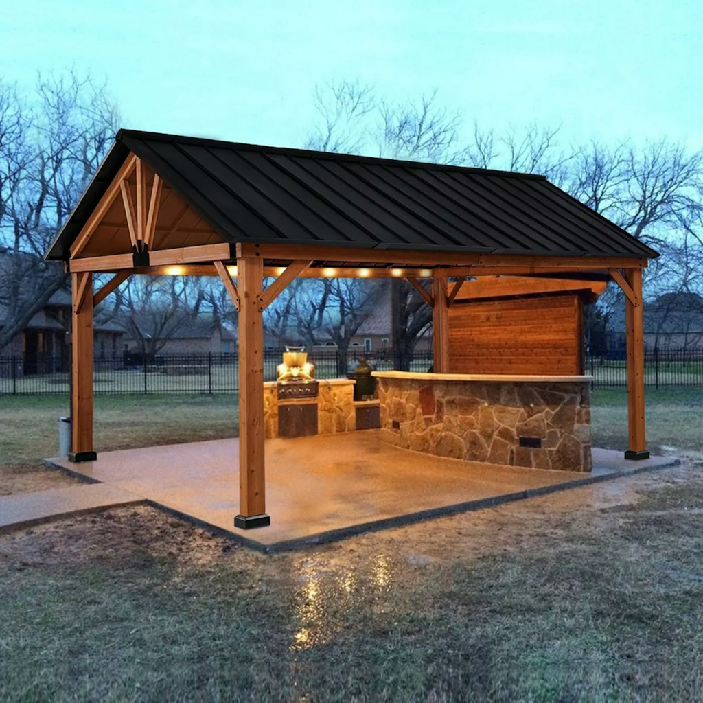 Outsunny 11x13-Foot Wood-Framed Hardtop Gazebo: $1,299.99