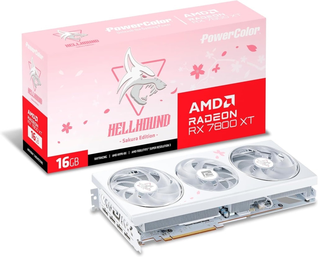 PowerColor Hellhound Sakura AMD Radeon 7800 XT 16GB GDDR6 Graphics Card: $488.99 PowerColor Hellhound Sakura AMD Radeon 7800 XT 16GB GDDR6 Graphics Card: $488.99