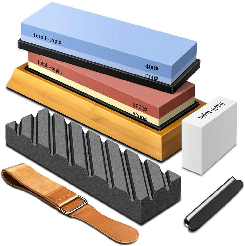 Intelitopia Complete Knife Sharpening Stone Set: $22 w/ Prime Intelitopia Complete Knife Sharpening Stone Set: $22 w/ Prime
