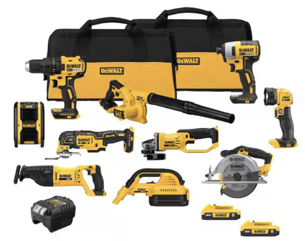 DeWalt 20V Max Li-Ion 10-Tool Cordless Combo Kit: $649