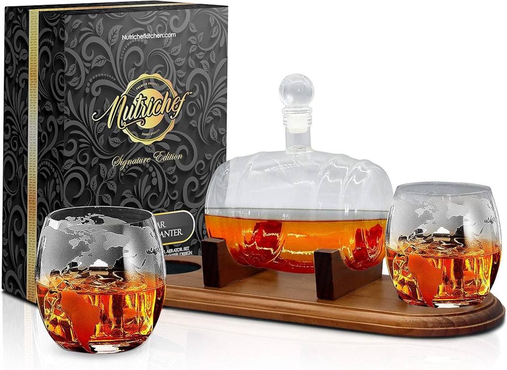 NutriChef 750ml Whiskey Barrel Decanter Set: $25 NutriChef 750ml Whiskey Barrel Decanter Set: $25