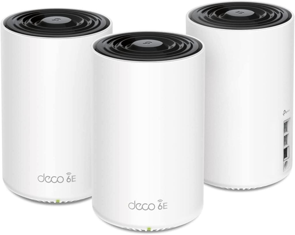 TP-Link Deco AXE5400 Tri-Band WiFi 6E Mesh System 3-Pack: $250