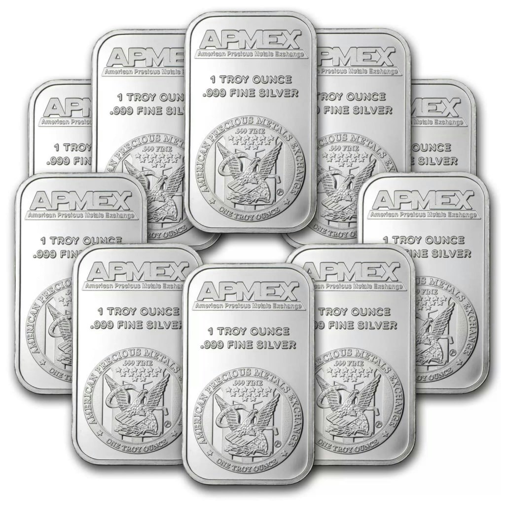1-oz. Apmex Silver Bar 10-Pack: $339.70