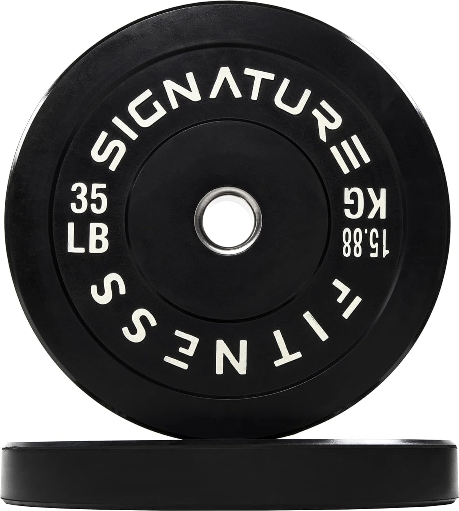 Signature Fitness 2" 35-lb. Olympic Bumper Plates 2-Pack: $36